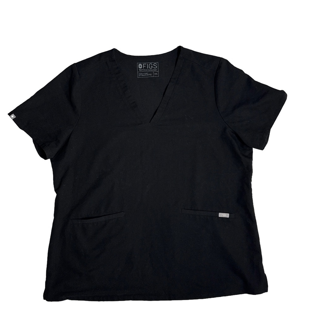 FIGS TECHNICAL COLLECTION Women’s Casma Black Medical V-Neck Scrub Top XXL